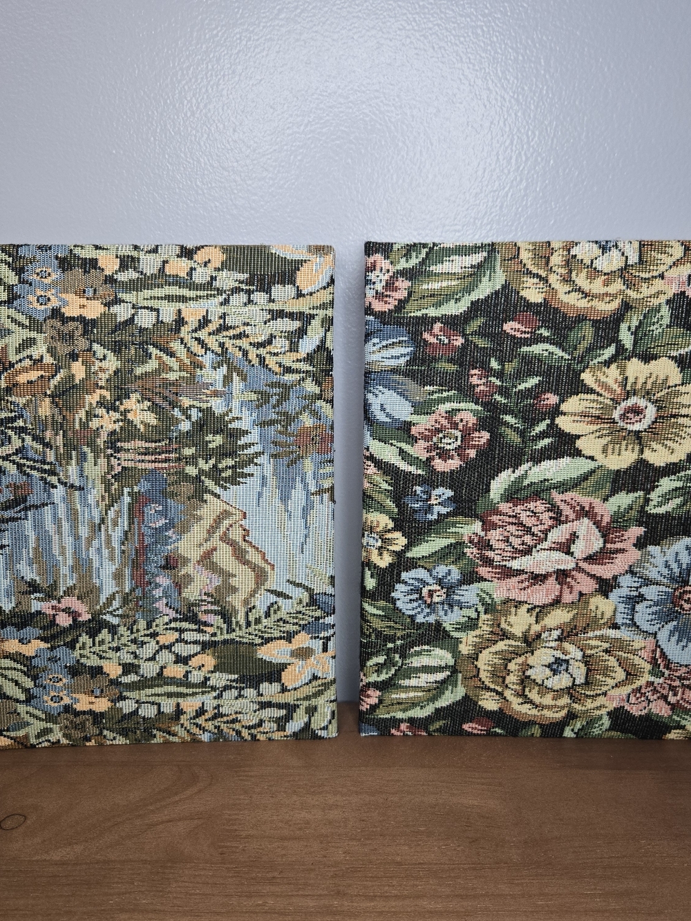Pair Of Vintage Photo Albums For 3x5 Pictures - Floral Fabric Tapestry